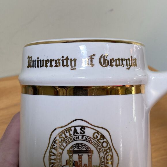 Vintage University of Georgia 1785 Gold Trim Mug Stein WC Bunting Ceramic - Picture 5 of 11